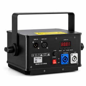 Easy Laser RGB 3W – connectique DMX et alimentation
