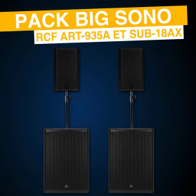Location Pack Sono 300 personnes et plus : 2 enceintes RCF ART-935A et 2 caissons RCF SUB-18AX