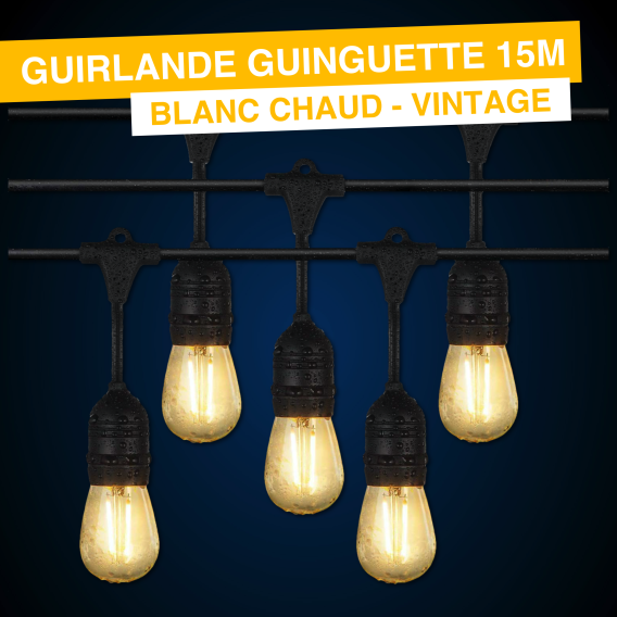 Location Guirlande Guinguette Extérieure Blanc Chaud Marseille Aix en  Provence Aubagne Gémenos Cassis La Ciotat Aubagne Toulon