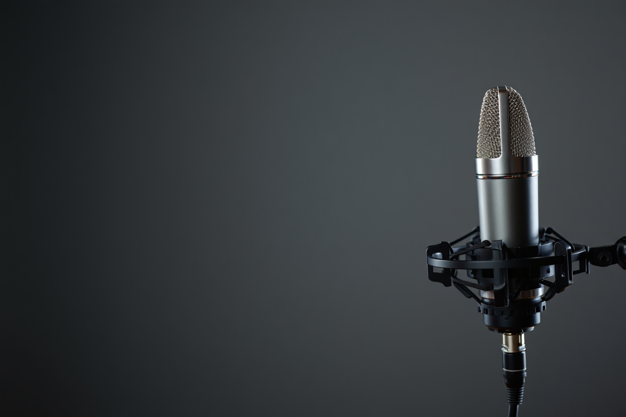 Microphone professionnel captant un signal audio de haute qualité en studio
